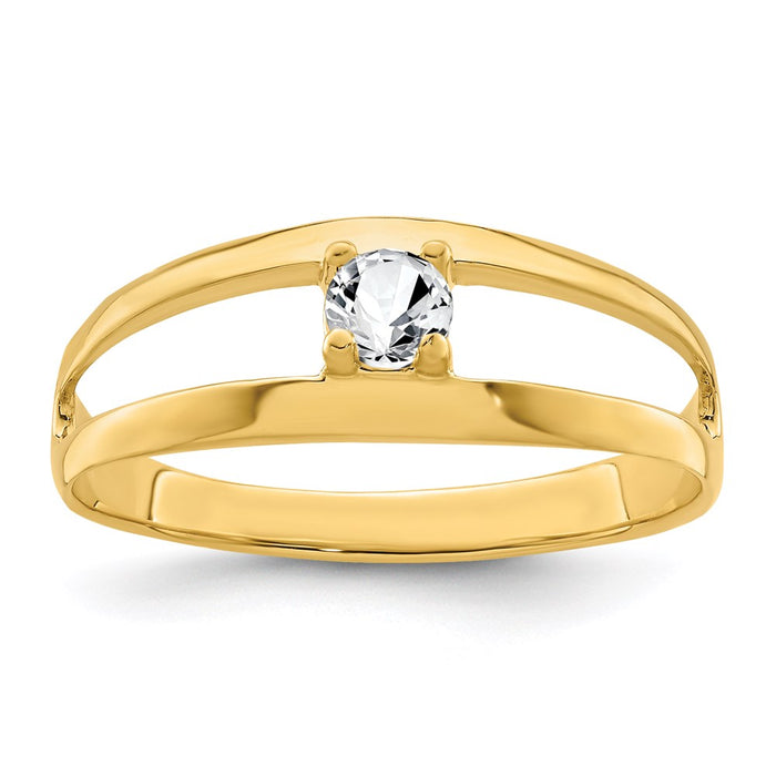 14k Polished 1-Stone Mothers Ring Mounting (XMR7/1-7)