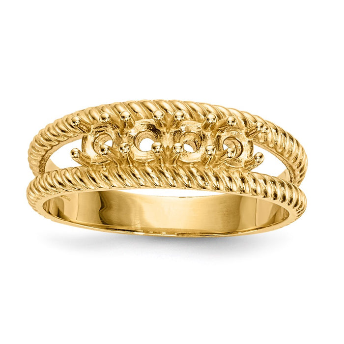 14k Polished 4-Stone Mothers Ring Mounting (XMR8/4-7)