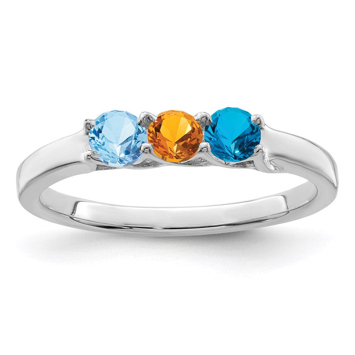 14k White Gold Family Jewelry Ring Mounting (XMR83/3W-7)