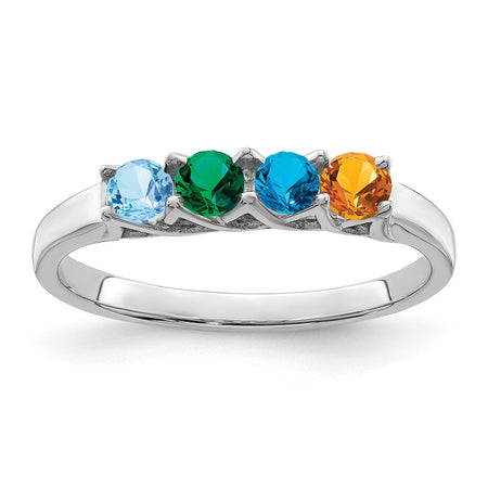 14k White Gold Family Jewelry Ring Mounting (XMR83/4W-7)