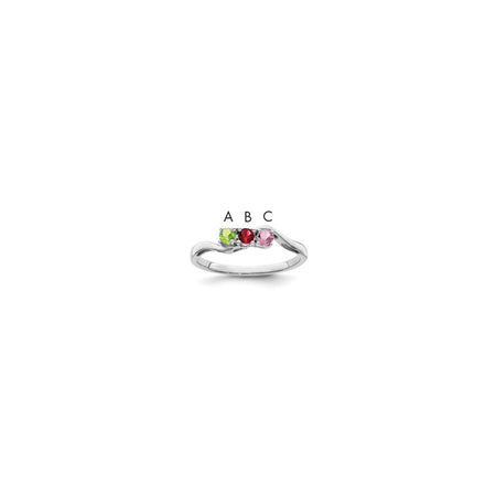 Sterling Silver Rhodium-plated Family Jewelry Mounting (XMR86/3SSM-10)