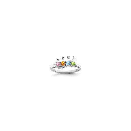 Sterling Silver Rhodium-plated Family Jewelry Mounting (XMR86/4SSM-10)