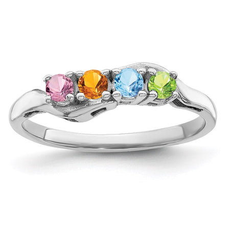 14k White Gold Family Jewelry Ring Mounting (XMR86/4W-7)