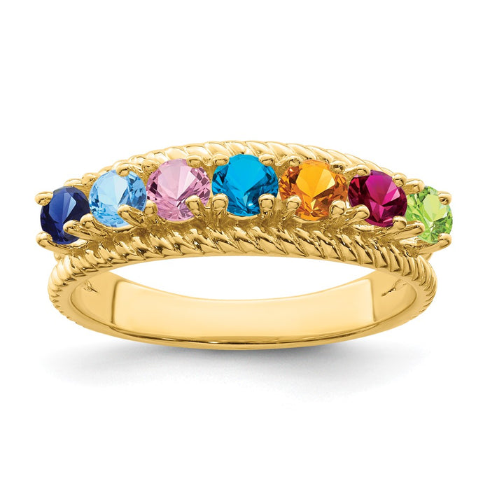 14k Polished 7-Stone Mothers Ring Mounting (XMR8/7-7)