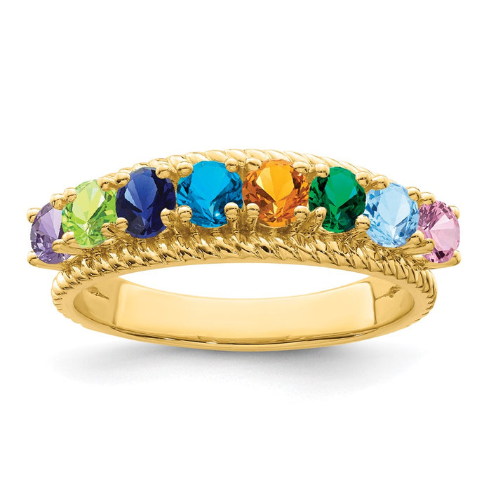 14k Polished 8-Stone Mothers Ring Mounting (XMR8/8-7)