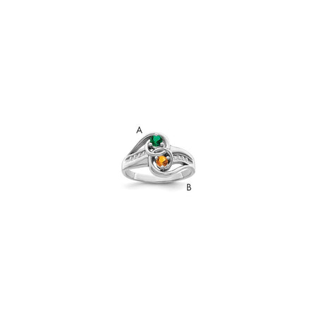 Sterling Silver Rhodium-plated Family Jewelry Mounting (XMR93/2SSM-8)