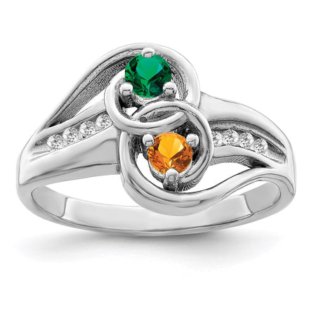 14k White Gold Family Jewelry Ring Mounting (XMR93/2W-7)