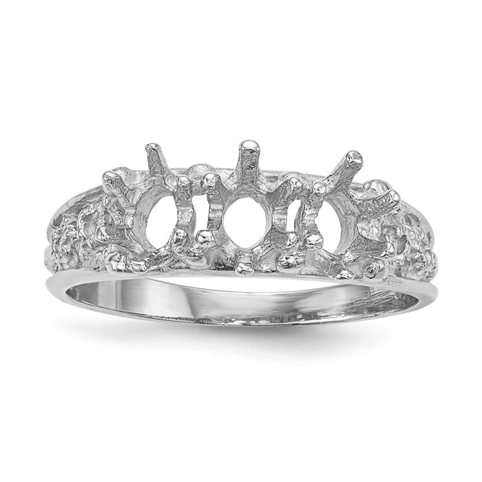 14k White Gold 3 Stone Family Ring Mounting (XMRW52/3)