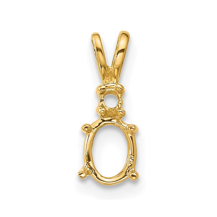 14k Diamond and 6x4mm Oval Pendant Mounting (XP1002)