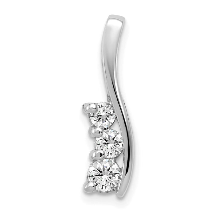 14k White Gold Holds 3.6/3.1/2.9mm Three-Stone Curved Bar Chain Slide Mounting (XP1447)
