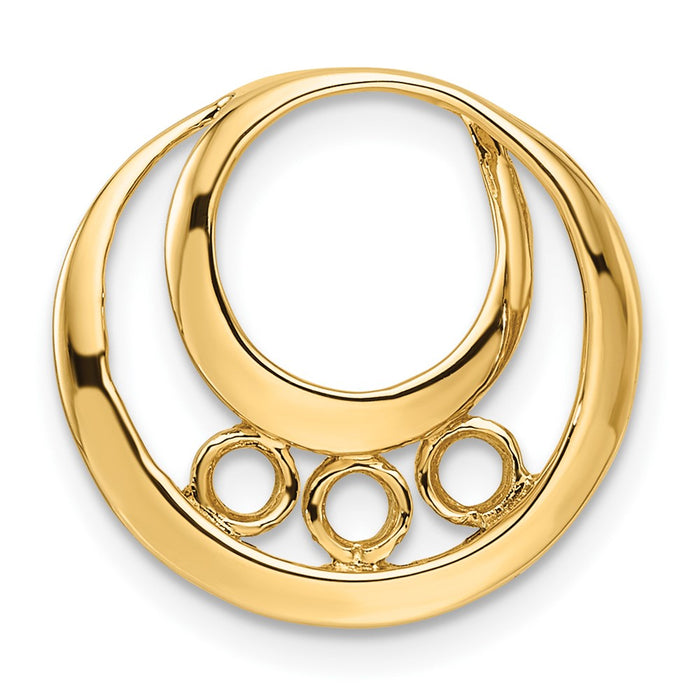 14k Holds 3-3.2mm Three-Stone Circle Chain Slide Mounting (XP1474)