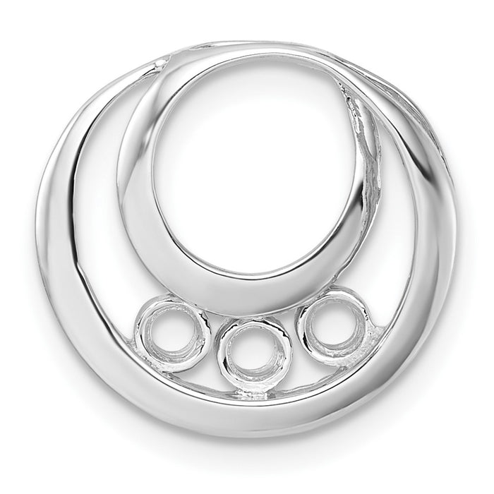14k White Gold Holds 3-3.2mm Three-Stone Circle Chain Slide Mounting (XP1475)