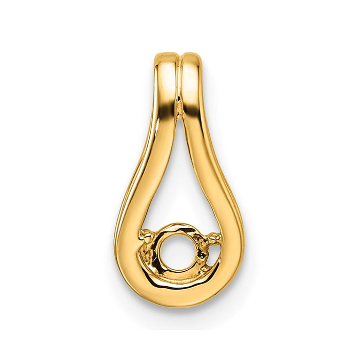 14k Holds 2.8mm Stone Teardrop-Shape Slide Mounting Fits up to 2mm Regular/6mm Fancy or Reversible Omega (XP1546)
