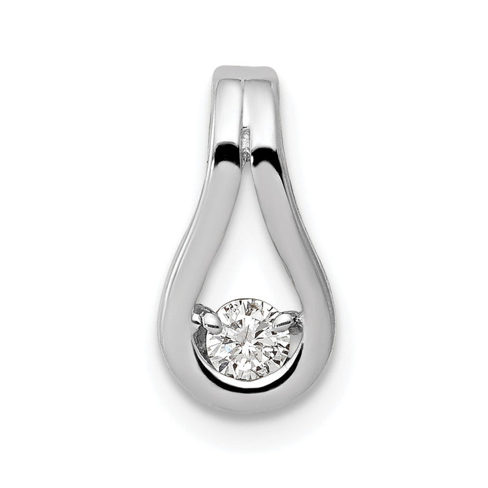 14k White Gold Holds 2.8mm Stone Teardrop-Shape Slide Mounting Fits up to 2mm Regular/6mm Fancy or Reversible Omega (XP1547)