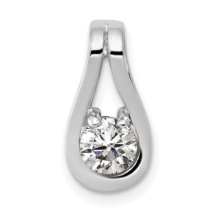 14k White Gold Holds 4.7mm Stone Teardrop-Shape Slide Mounting Fits up to 3mm Regular/6mm Fancy or Reversible Omega (XP1548)