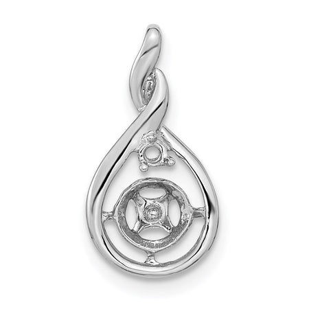 14k White Gold Holds 7mm Pearl & 2mm Diamond Pendant Mounting (XP246W)