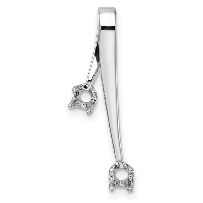 14k White Gold Holds 2-3.0mm Two-stone Chain Slide Mounting (XP34W)