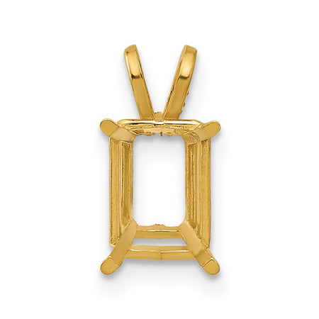 14k 8x6 Emerald Pendant Mounting (XP421)
