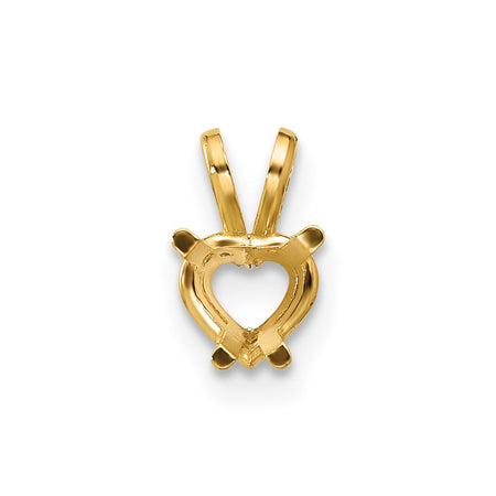 14k 5mm Heart Pendant Mounting (XP428)
