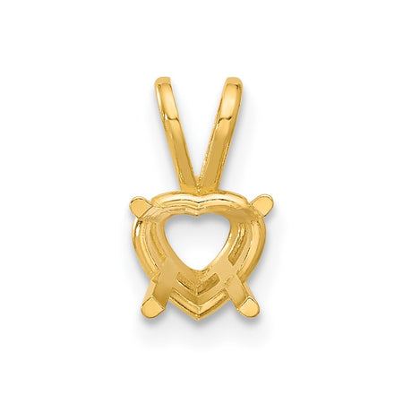 14k 6mm Heart Pendant Mounting (XP429)