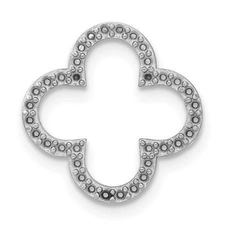14k White Gold Holds 36-1.1mm Stones Small Quatrefoil Design Pendant Mounting (XP5048W)