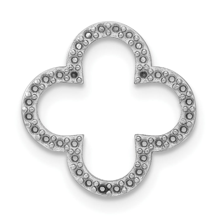 14k White Gold Holds 36-1.1mm Stones Small Quatrefoil Design Pendant Mounting (XP5048W)
