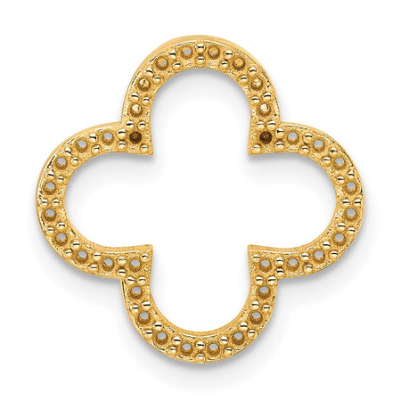 14k Holds 36-1.1mm Stones Small Quatrefoil Design Pendant Mounting (XP5048)