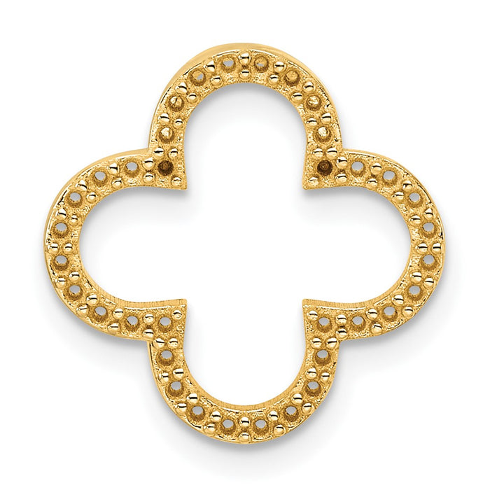 14k Holds 36-1.1mm Stones Small Quatrefoil Design Pendant Mounting (XP5048)
