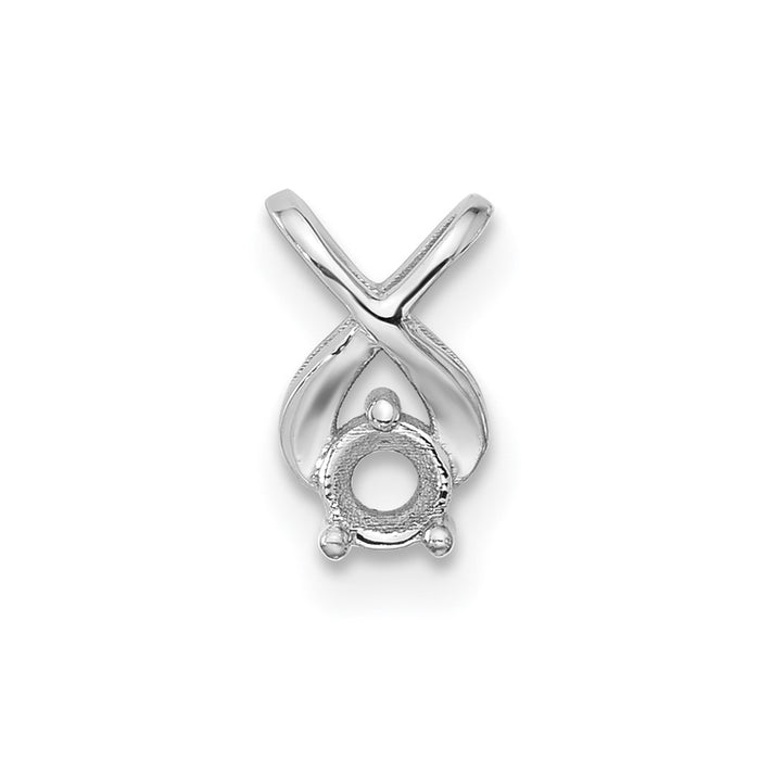 14k White Gold Holds 2.9mm Stone Chain Slide Mounting (XP686W)