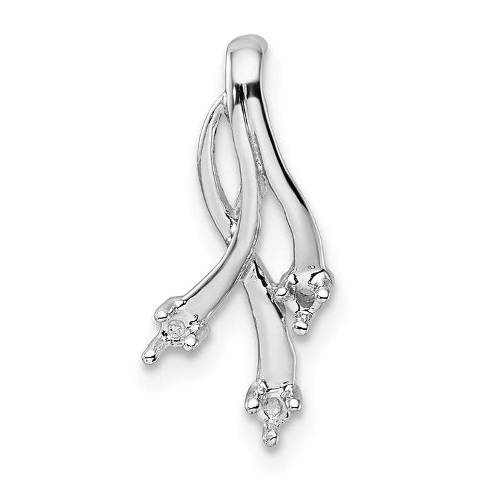 14k White Gold Holds 3-1.6mm Stones Twisted Chain Slide Mounting (XP893)