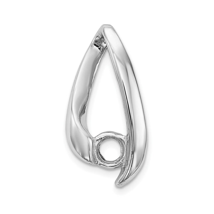 14k White Gold 4mm Round Stone Chain Slide Mounting (XP949)