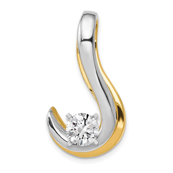 14k Two-tone Peg-Set Fancy Slide Mounting Fits up to 8mm Regular/10mm Fancy or Reversible Omega (XS1244)