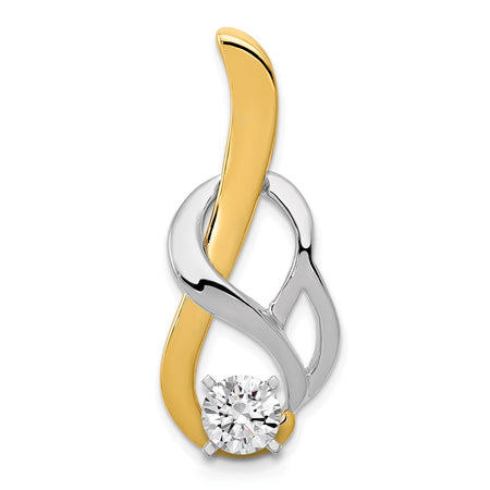 14k Two-tone Peg-Set Fancy Slide Mounting Fits up to 4mm Regular/6mm Fancy or Reversible Omega (XS1250)