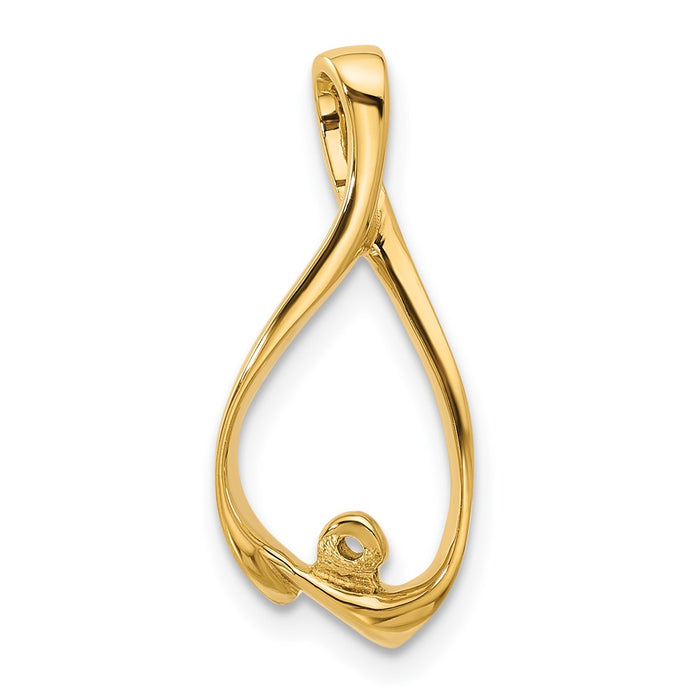 14k Peg-Set Diamond Slide Mounting Fits up to 2mm Regular/3mm Fancy or Reversible Omega (XS1256)