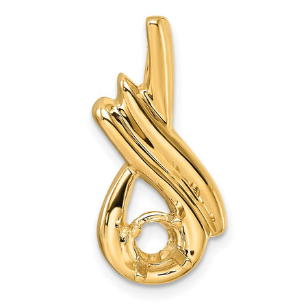 14k Holds 5mm Stone Slide Mounting Fits up to 8mm Regular/Fancy/Reversible Omega (XS243)