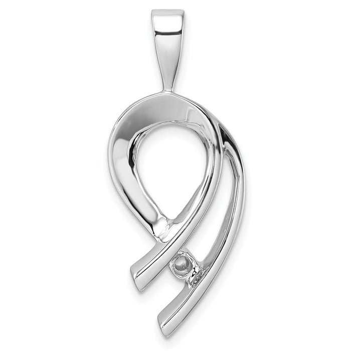 14k White Gold Holds 4mm Stone Slide Mounting Fits up to 2mm Regular/6mm Fancy or Reversible Omega (XS257W)