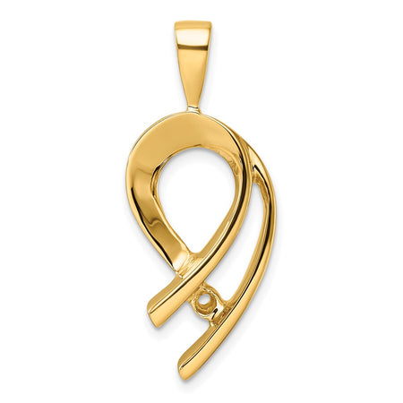 14k Holds 4mm Stone Slide Mounting Fits up to 2mm Regular/6mm Fancy or Reversible Omega (XS257)