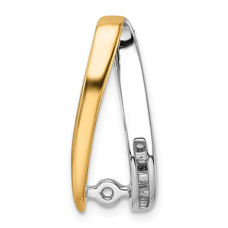 14k Two-tone Peg-Set and Channel Diamond Slide Mounting Fits up to 4mm Regular/6mm Fancy or Reversible Omega (XS626)