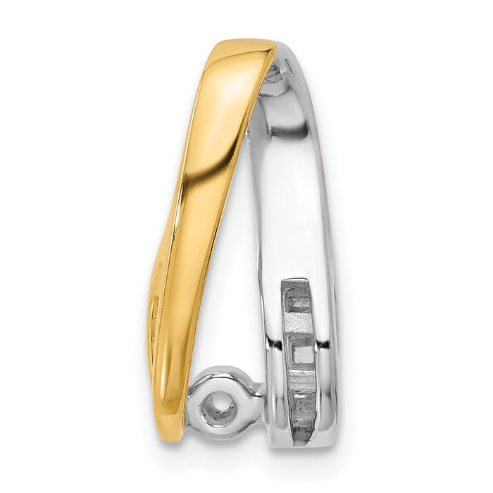 14k Two-tone Peg-Set and Channel Diamond Slide Mounting Fits up to 2mm Regular/6mm Fancy or Reversible Omega (XS627)