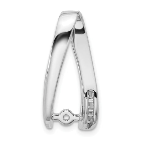 14k White Gold Peg-Set and Channel Diamond Slide Mounting Fits up to 8mm Regular/6mm Fancy or Reversible Omega (XS632)