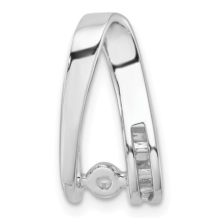 14k White Gold Peg-Set and Channel Diamond Slide Mounting Fits up to 2mm Regular/6mm Fancy or Reversible Omega (XS634)
