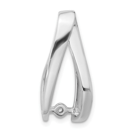 14k White Gold Peg-Set Diamond Slide Mounting Fits up to 6mm Regular/8mm Fancy or Reversible Omega (XS636)