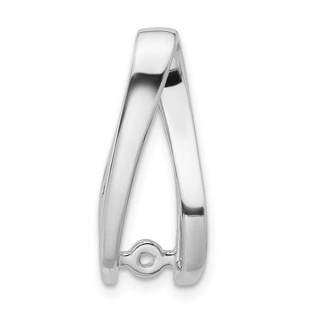 14k White Gold Peg-Set Diamond Slide Mounting Fits up to 4mm Regular/6mm Fancy or Reversible Omega (XS637)