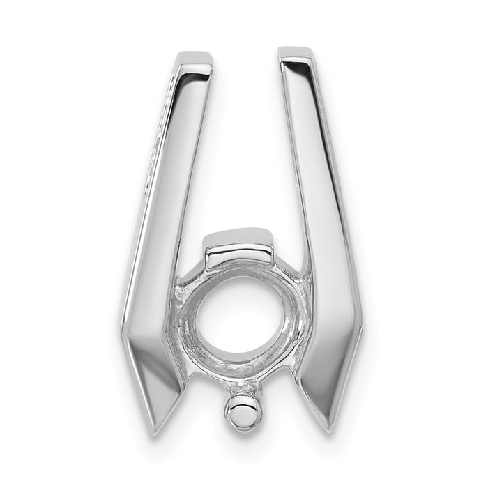 14k White Gold Holds 6.5mm Stone Slide Mounting Fits up to 2mm Regular/5mm Fancy or Reversible Omega (XS653)