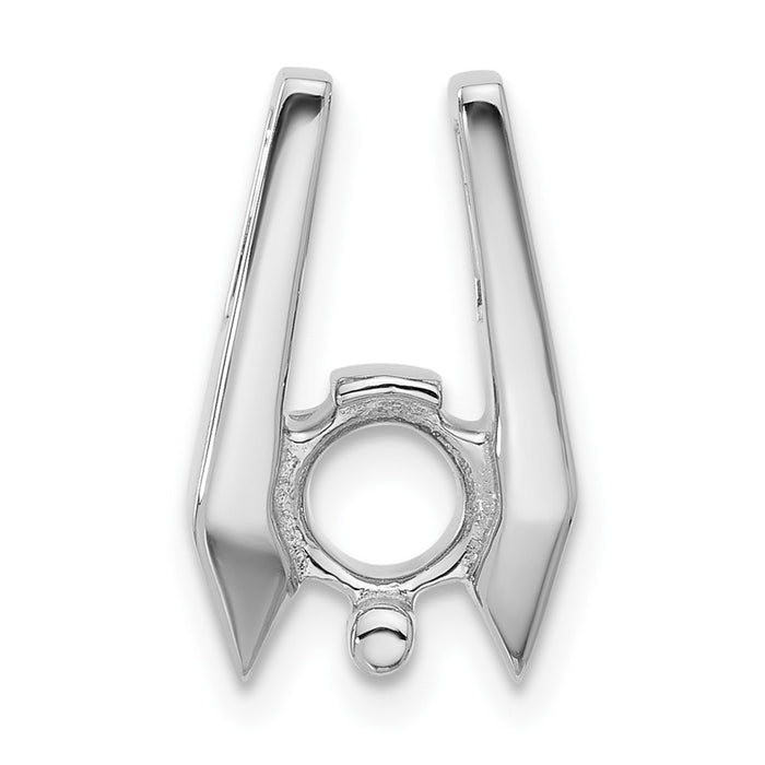 14k White Gold Holds 5.75mm Stone Slide Mounting Fits up to 2mm Regular/5mm Fancy or Reversible Omega (XS654)