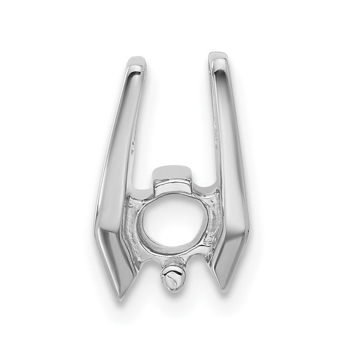 14k White Gold Holds 5.25mm Stone Slide Mounting Fits up to 3mm Fancy or Reversible Omega Only (XS655)