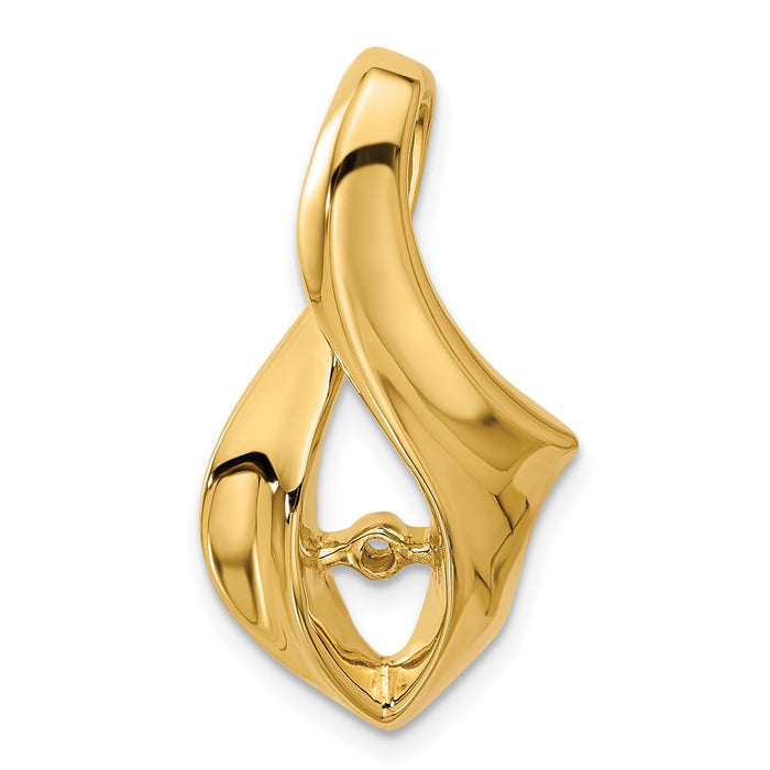 14k Peg-Set Diamond Slide Mounting Fits up to 6mm Regular/8mm Fancy or Reversible Omega (XS838)