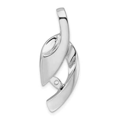 14k White Gold Fancy Peg-Set Diamond Slide Mounting Fits up to 4mm Regular/6mm Fancy or Reversible Omega (XSW301)
