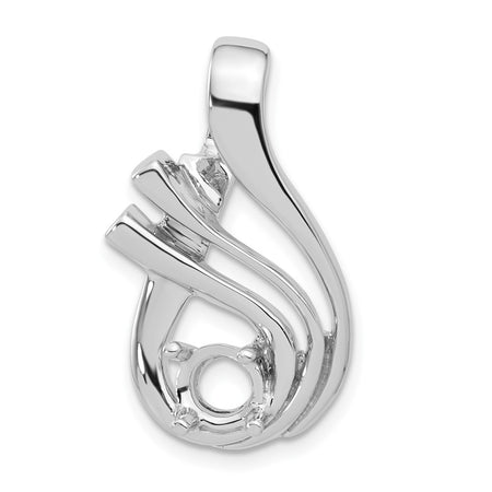 14k White Gold Holds 6mm Stone Fancy Slide Mounting Fits up to 4mm Regular/6mm Fancy or Reversible Omega (XSW360)