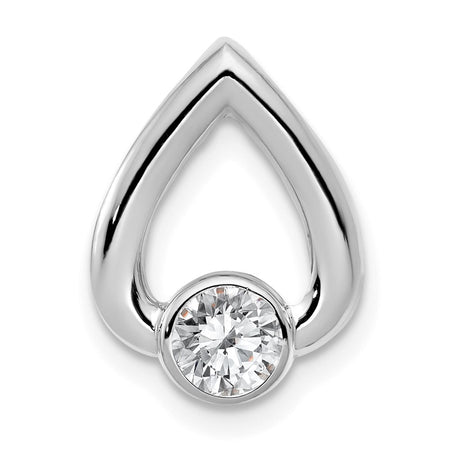 14k White Gold Holds 4mm Stone Teardrop Chain Slide Mounting (XSW372)